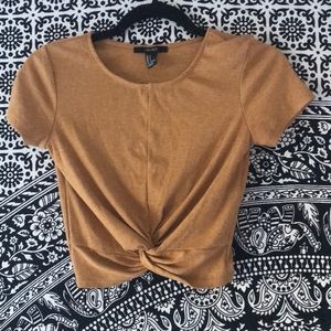 ⚡️FREE⚡️Forever 21 mustard crop top